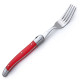 Box of 6 red ABS Laguiole forks - Image 2559