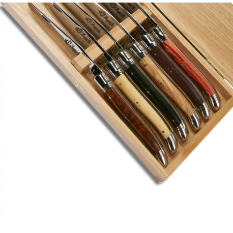 Laguiole steak knives in assorted wood - Image 556