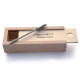 Laguiole black horn brass bolster 12cm + a wooden box + a rifle + a suede case - Image 2551