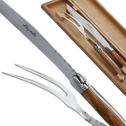 Laguiole Carving Set Olive wood Handle