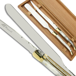 Laguiole Foie gras server blonde horn handle