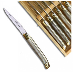 Laguiole steak knives blonde horn handle