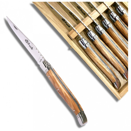 Laguiole steak knives olive wood handle - Image 1595